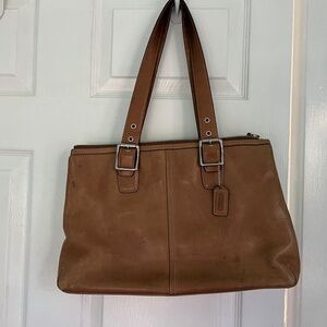 Vintage Coach Hampton tan leather bag